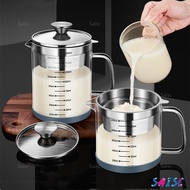 1000/1500ml Glass Oil Filter Pot Kitchen Food Strainer Soybean Milk Filter Cooking Oil Glass Storage