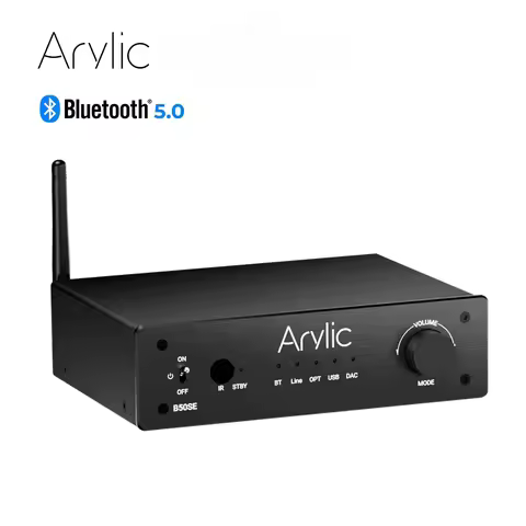 Arylic B50 SE Bluetooth Stereo 50W x 2 Audio Amplifier Receiver 2.1 Channel Mini Class D Integrated