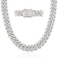 Mens Cuban Link Chain Miami Cuban Necklace 18K Gold Silver Chain Diamond Cut Chains For Men Women 14