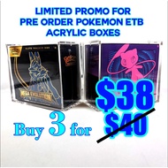 Preorder Acrylic Case for ETB 3 for $38 Display UV Proof English Pokemon TCG Cards Elite Trainer Box