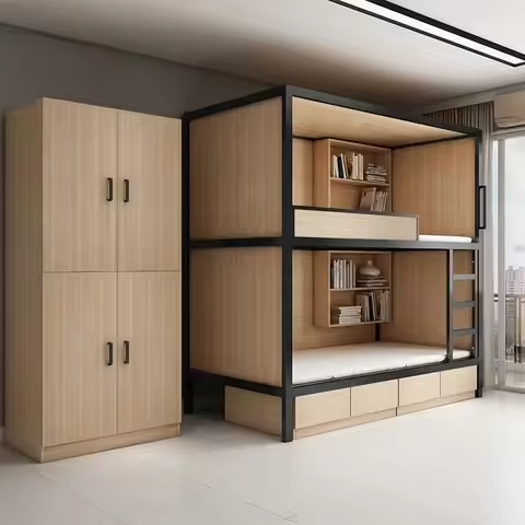 Upper and Lower Bunk Beds School Dormitory Apartment Bed Youth Hostel Space Capsule All-inclusive Be