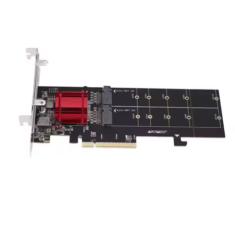 Well Made-Dual Nvme Pcie Adapter,M.2 Nvme SSD To PCI-E 3.1 X8/X16 Card Support M.2 (M Key) Nvme SSD