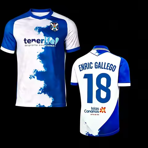Summer Men's Türkiye Tenerife Football Shirt Enrique Gallego # 18 Shirt Training Breathable and Quic