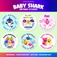 🇸🇬 SG | Personalized Baby Shark Birthday Stickers | Customized Birthday Stickers for Goodie Bags | Baby Shark Stickers
