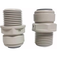 Malida 1/2" Male thread x 1/2" O.D. Tube Straight Male Thread Adapter, Push in to Connect Water Filt