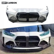 A Style Dry Carbon Fiber Front Bumper Grill Spoiler for BMW G80 M3 M4 G82 G83 2021+ Car Front Bumper
