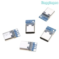 RR 5 Pcs USB Cables 14 pin Connector Metal Type-c Connector Breakout P-CB Board USB Connector Adapte