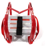 Portable Fire Escape Ladder 3 Story Emergency Escape Ladder 25 Ft (7.5m) with Wide Steps V Center Su