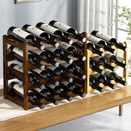 Shelf Simple Table Wine Bottle Display Rack Shelf Wine Cabinet Wine Rack Creative Grid Red Ornaments