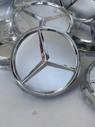 ฝาครอบดุมล้อBenz 75mmจำนวน4ชิ้นฟาล้อแม็ก Mercedes Benz เบนซ์ ML S E C AMGฝาครอบล้อลายช่อมะกอกสำหรับสีดำ สีเงิน/น้ำเงิน BENZ AMG GLK W211 W212 W204 2014-2015 GLC ML GL