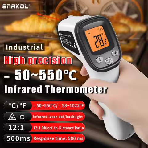 SNAKOL SK550B Digital Infrared Thermometer Gun -58°F to 1022°F (-50℃ to 550℃) Professional Industria