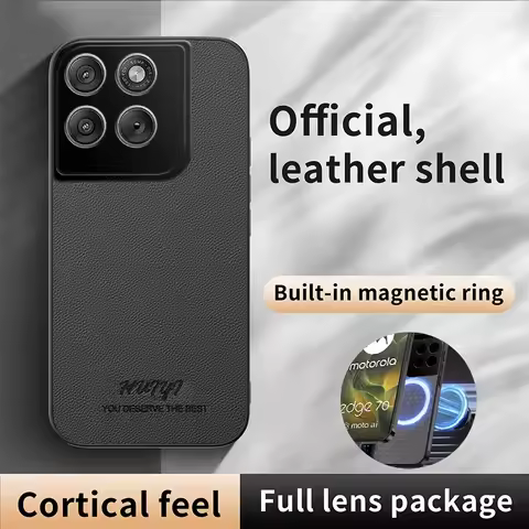 For Motorola Edge X70 Ai Luxury Business Leather Soft Frame Magnetic Cover For Motorola Edge 70 Edge