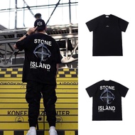 Premium Cotton READY STOCK Stone Island Logo T-shirt Stone Island Classic Print Design Short Sleeve 
