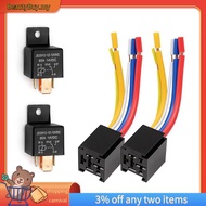 [In Stock]Car Relay with Harness, 5Pin 80A Relay On/Off Normally Open SPDT Relay Socket Plug JD2912-