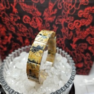天然 巴西水晶 收藏級 金鈦晶 金髮晶 燕子鈦 米字鈦晶花手排，招財八字金髮晶手鏈手排，付贈禮盒🎁