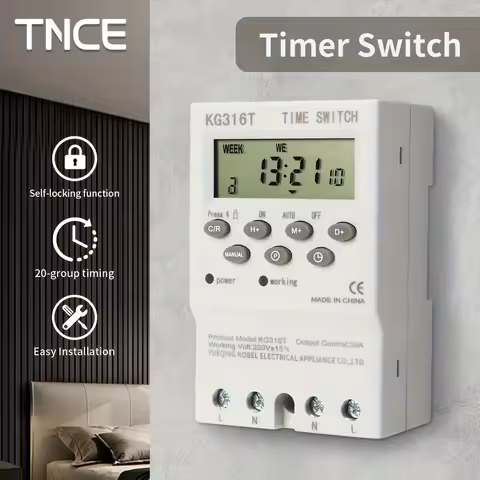 TNCE 30A Timer 220V, time control switch module, set to seconds, 32 groups of timer on and off light