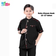 Ulikids Baju Koko Atasan Anak Remaja Laki-Laki Tanggung Kombinasi List Batik Muslim Lengan Pendek Us