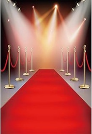 Renaiss 2 x 3 m Red Carpet Spotlight Photo Backdrop Film Night Event Background Birthday Party Decor