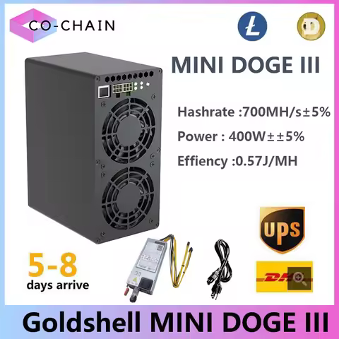 New Goldshell MINI DOGE 3 Miner LTC and Doge Coin Miner 700MH/S 400W Goldshell Mini Doge III Litcoin