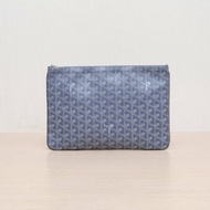 GOYARD 灰色PVC老花滿印拉鏈開合手拿包肩背包