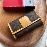 保存品 Vintage Celine 凱旋門徽章棕花鑰匙包