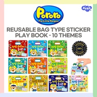 [Pororo] Bag Type Sticker Play Book – 10 Themes – Reusable Educational Activity Set for Kids