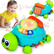 Baby Toys 6 to 12 Months Crawling Turtle Musical Infant Toy for 12 Months Old Light Up Tummy Time To