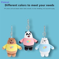 Pinkcat Bears Keychain We Bare Bears Plush Toy Cartoon Pendant Soft Stuffed Doll Keychain Key Ring Backpack Decor Kid Gift SG