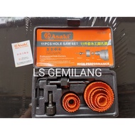 ASAKI HOLE SAW 11PCS ASAKI HOLE SAW UPVC PIPE HOLESAW SET HOLE CUTTER WOOD