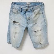 NET JEANS 破壞 水洗 刷破 牛仔褲 短褲 褲子 休閒褲 合身 男版 藍色 31號 約30-32腰 W072 PNT-M TP0_2501 TP0_25 #蛇年行大運