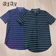 【Ready Stock】Baju Kemeja lelaki Men Casual Shirt kotak-kotak kemeja lelaki Baju Half Sleeve V Neck B
