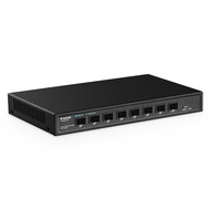 MokerLink 8 Port 10Gbps SFP+ Managed Switch, Support 1G/2.5G/10G SFP Module, 160Gbps Bandwidth, Meta