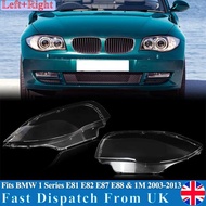 FOR 2003-2011 BMW 1 SERIES E81 E82 E87 E88 1M HEADLIGHT LENS COVER SHELL LH+RH