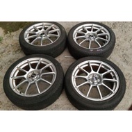 From Japan Used Sport Rim Oz Milano X-Line 17 Inc 7jj et52 PCD100 5 Hole