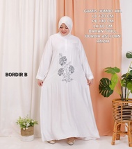 Gamis Jumbo Putih Ld 120 Cm Model Bordir Kekinian