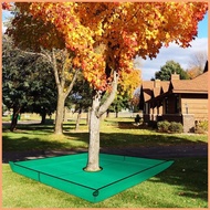 Garden Tarp 79 x 79 Inches Heavy Duty Waterproof Leaf Barrier Landscaping Cloth with 12 Inch Hole fo