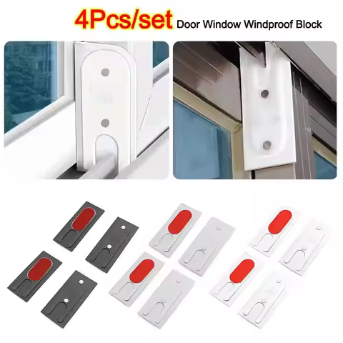 4Pcs/set Aluminum Alloy Door Window Windproof Block Self-adhesive Soundproof Window Sealing Block Du