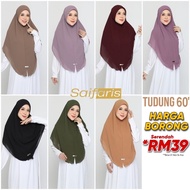 [HARGA BORONG] Tudung Labuh Bidang 60’ by Saifaris Collection