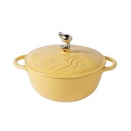 20cm Embossed Cast Iron Casserole, Versatile Enamel Braising Pot & Induction Compatible Dutch Oven