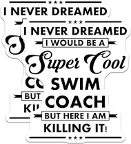 (2 Pack) Swim Coach Stickers - Motivational Swim Quote Stickers - Inspirational Coaching Decal - 5" 