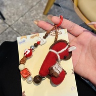 Hot New Cartoon Cute Cotton and Linen Pony Phone Strap diy Wrist Chain ccd Camera Keychain Bag Penda