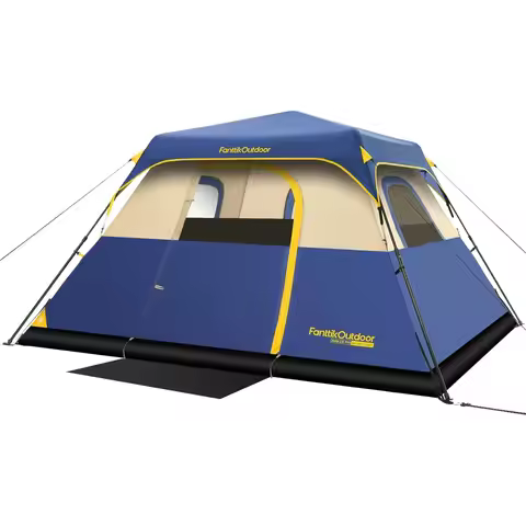 Instant Camping Tent 6 Person Cabin Tent 60 Seconds Setup with Rainfly Windproof Portable for Family