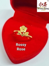 Wing Sing 916 Gold The Rossy Rose Ring / Cincin Bunga Mawar Emas 916