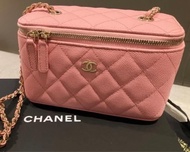 Chanel 粉紅色牛皮長盒子 handbag slg 22k