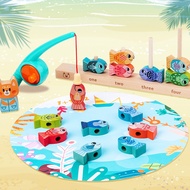 Fun Educational Toys Kitten Fishing Pile Fun Digital Early Education Cognitive Wooden Toys