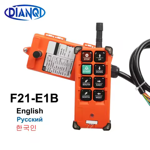 F21-E1B 4 languages AC 220V 110V 380V DC 12V 24V wireless Industrial remote controller switches for 