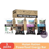 HUTAN RATION Powerfood Energy Bar Pro Series for Hiking / Cycling / Gym / Trekking (35g x 3 packs)