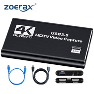 ZOERAX Video Capture Card Audio Video Capture Card USB 3.0 Capture Card 4K HDMI Loop-Out 1080P 60FPS