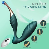 HESEKS Wireless Remote Control Silicone Clitoris Stimulator 4 in 1 Adult Sex Toys Anal Massager Dildo G Spot Vibrator Masturbator for Women