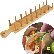 H&X Bamboo Taco Holders Holds 8 Tacos Each Taco Tray Multi-Use Food Stands Hard Tacos Ra For Kitchen